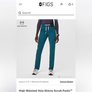 FIGS High Waisted Yola Skinny Scrub Pants